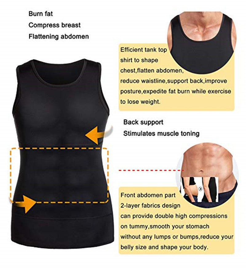 Slimly Men's Shapewear Vest - Goodbye Gut & Man Boobs!